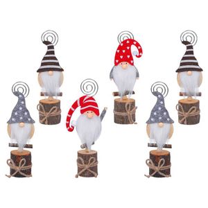 Holderphoto Christmas Table Holders Clipstand Place Notepad Wooden Wood Gnome Number Decor Desktopmenu Man Faceless Note Stands