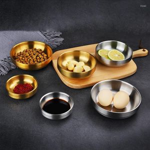 Bowls 1pcs Appetizer Serving Tray Stainless Steel Sauce Dishes Spice Dish Plates Round Small Kitchen