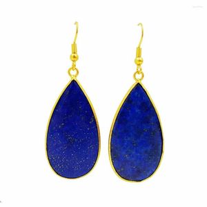 Dangle Earrings LiiJi Unique Arrival Natural Stone Lapis Lazuli Long Drop