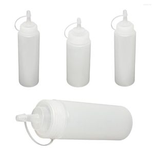 Bottiglie di stoccaggio 6X Plastica bianca trasparente Squeeze Sauce Ketchup Cruet Oil 8Oz