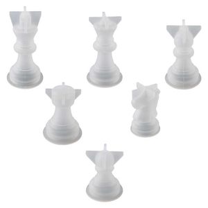 Шахматные плесени плесени плесень формы Diy Casting Raste Silicone Checkers 3D Создание игровых наборов эпоксидные хрустальные фигуры International