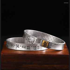 Bangle SV Six-Character Mantra Armband Men's Heart Sutra Ancient Law Tolv Zodiac Life Buddha Ordspr￥ket ￖppet fast ￤mne