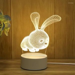 أضواء الليل الإبداعية ثلاثية الأبعاد LED LED Ambient Desk Lamp Lighting Higds Kids