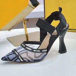 Beach Sandals Slides Designer Shoe High Heel Shoes Summer Womens Leather Thin Heel Heels Lady Dance Belt Buckle Ballroom Bar Sexy Pointed shoes size 35-42 with box