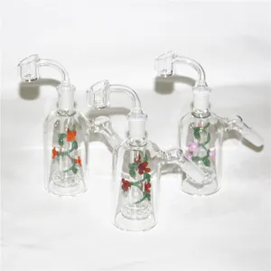 Färgglada 14mm 18mm glas Bong Ash Catcher Arm Tree Perc Glass Ashcatcher 18 mm Joint Green Catchers 45 grader