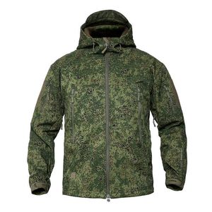 Men's Down Parkas Mege Military Camouflage Fleece Tactical Jacket Men Waterproof Softshell Windbreaker Winter Army Hooded Coat Hunt Clothes 221206