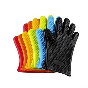 Küche Werkzeuge Silikon Organizer Isolierte Wärme Handschuhe Mikrowelle Handschuhe Heißer Platte Clip Anti-verbrühen Verdicken Mitt Großhandel