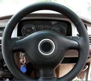 Capa de volante personalizada de couro anti-deslizamento para Volkswagen Golf 4 1998-2004 Passat B5 1996-2005 Polo Seat Leon