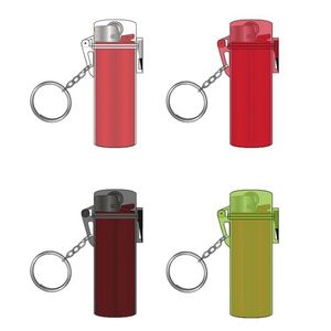 Colorful Smoking Sealing Waterproof Lighter Case Casing Shell Protection Sleeve Portable Innovative Stash Box Keychains Hand Ring Finger Cigarette Holder DHL