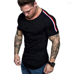 Erkek Tişörtleri Marka Katı Giyim Spor Salonu T-Shirt Mens Fitness Sıkı Pamuk İnce Fit Gömlek Erkekler Vücut İnşa Yaz Üstü Boş Tshirt