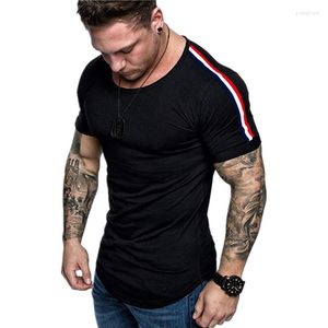 Magliette da uomo di marca Abbigliamento solido Palestre T-shirt da uomo Fitness attillato in cotone Slim Fit Camicia da uomo Bodybuilding Summer Top Maglietta vuota