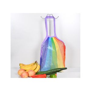 Outra organização de armazenamento doméstico Mesh Shop Bag Colorf Pocket Pocket Bolety Tote reutilizável Bola de frutas Bolsa de frutas Totas Ba Otpqi