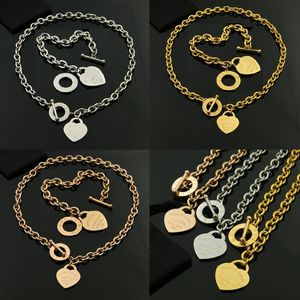 3 färger hjärthalsband armband födelsedag julklapp kärlek halsband/armband set bröllop uttalande smycken hjärthänge halsband armband set nya