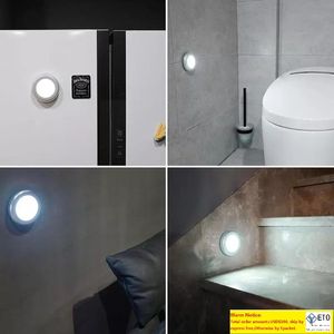 Teile Drahtlose Runde Motion Sensor LED Nachtlicht Batterie Betrieben Schrank Lampe Nacht Lichter Für Schlafzimmer Home Closet Ligh