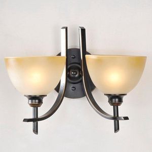 V￤gglampa amerikansk loft sovrum sconces vintage frostat glas slott ljus snidh￥llare hallgalleribelysning