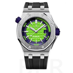 Business men's watch Automatic mechanical movement Silicone strap Rotating inner ring Fashion trend