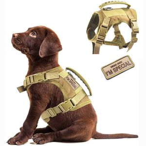 Dog Collars Leashes Tactical Cat Dog Harness Outdoor Service Training Adjustable Pet Vest Comfortable Military Patrol with Handle for Small Dog Cat T221212