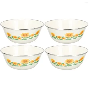 Bowls Bowl Nesting Enamelware Mixingsalad Enamel Spout Noodle Prep Metal Pourbaking Serving Egg Containers Fresh Keeping Thicken