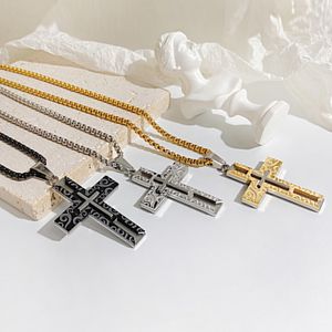 Double Cross Necklace Titanium Steel Male Personality Hip Hop Street Necklace Pendant Love Jewelry