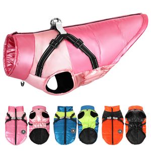 Collari per cani Guinzagli Giacca invernale per cani Abbigliamento con imbracatura Cappotto per animali riflettente impermeabile Abiti per cani di piccola taglia media Bulldog francese Yorkie T221212