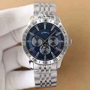 NEW Design Moon Phase Automatic Mechanical Watches For Men WristWatch Stainless Steel Case Life Waterproof Fashion WristWatches Male Clock Gents Watch Montre