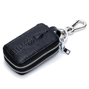 Chave de couro genu￭no Cartas de chaves do carrinho de al￭gue de al￭gue com z￭per duplo case case case moda women key bag204k