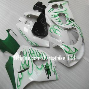 Green Flame White Fairings Kit f￶r 1996 1997 1998 1999 2000 GSXR 600 750 GSXR600 GSXR750 96 97 98 993033