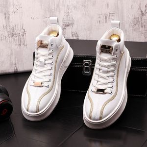 Men's ankle boots high top small white shoes trendy white casual board fashion tide to increase the height