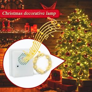 Christmas Sound Control Music Sensor String Lamp 3M 30LEDs Christmas Xmas Tree Decoration Lighting For 2023 New Year Party