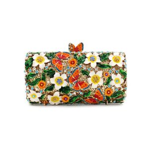 Dgrain Multi -Color Women Crystal Bag Evene Metal Minudiere Clutch Hard Case Wedding Party Bridal Diamond Torebka Kolacja P3079