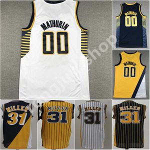 2022-23 Basketball Jersey Reggie 31 Miller Bennedict 0 Mathurin Stitched and Embroidery Size S-XXL Mens Shirts