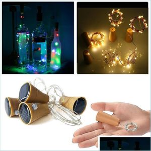 Strings LED 10 Solar Bottle Bottle Stopper Copper Fairy Strip Wire Outdoor Party Decoration Novelty Night Lamp Diy Cork String D DHVXD