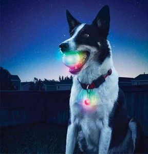 Водонепроницаемая игрушка для любителей собаки резиновый мяч светодиодный светодиодные световые световые световые световые световые световые световые световые световые светодиоды Ploth Pitbull Pet поставляются с домашними животными, тренируясь, жевание мяч L2206218412787