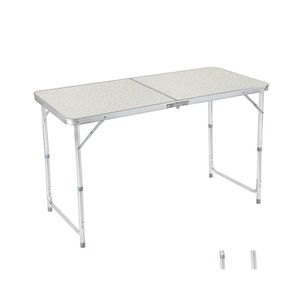 Set da giardino per feste al coperto Campo da pranzo per esterni Mobili da esterno per esterni Tavolo pieghevole da picnic in alluminio portatile Wll842 Drop Delivery Home Otk21