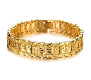 Bangle Bracelets For Women Men 18K Yellow Gold Real Filled Bracelet Solid Watch Chain Link 83inch Gold Charms Bracelets KKA18462417931
