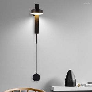 Lampade da parete Nordic Nero Ottone Metallo dorato e acrilico Lampada LED dimmerabile regolabile 9W Sconce per soggiorno Apparecchio di illuminazione da comodino