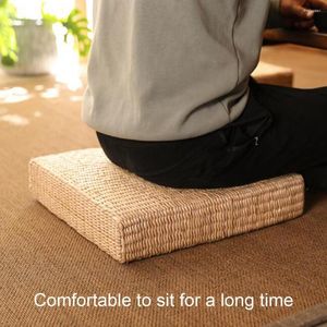 Kudde Great Straw Epe Sponge Japanese Style Flat Seat Handgutat fyrkant för balkong