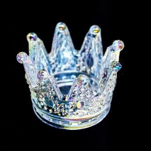 Creative crystal crown glass ashtray European crafts candlestick ornaments wax ornaments storage box wholesale