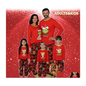 Family Matching Outfits Christmas Pajamas Sleepwear Familia Look Suit For Parentchild Pyjama Sets Drop Delivery Baby Kids Maternity C Dhqkf