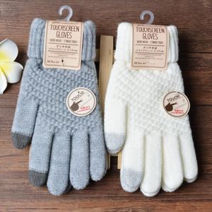 рукавицы зимние сенсорные перчатки женщины Мужчины теплые вязаные рукавицы Имитация шерсти