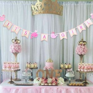 Parti Dekorasyonu Bebek Duş Balina Bir Kız Boy Banner Vaftiz Bunting Favors Babyshower