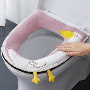 Toilet Seat Covers Comfortable Cartoon Bathroom Cover Winter Household Closestool Mat Case Lid