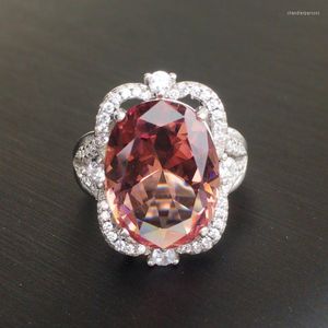 Cluster Ringe CSJ Top Qualität Elegante 925 Sterling Silber Engagement Diaspore Zultanite Steine Farbänderungen Für Frau Mädchen Edlen Schmuck