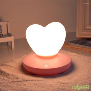 Bordslampor älskar hjärta liten lampa led nattlampor kreativa USB roman hem present atmosfär skriver belysning dekoration fixturer