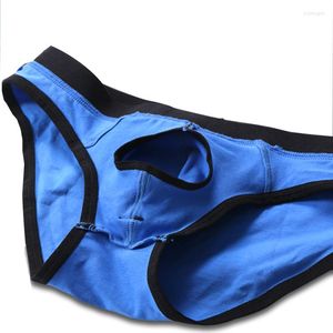 Underpants Separate Men's Underwear Sexy Briefs Men Cotton Panties Penis Hole Open Front Male Pouch Breathable Bulge Linerie