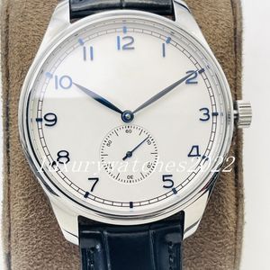 Relógio masculino 40mm números árabes brancos Dial movimento mecânico automático 6'o ponteiro dos segundos círculo vidro de safira espelho super relógio de pulso