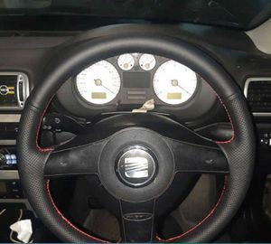 Customized Car Steering Wheel Cover Microfiber For Volkswagen VW Passat B5 Golf 4 1996-2003 Polo 1999-2002 Seat Leon 1999-2004