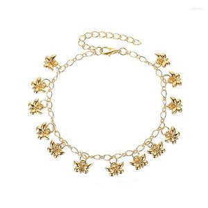 Anklets Gold Kolor Bohemian Butterfly Anklet Beach Foot Nogi Łańcuch dla kobiet Sandały Boso Bransoletka Bransoletka Letna biżuteria