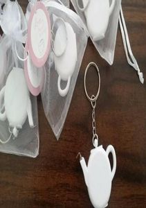200pcs Love Is Brewing Teapot Measuring Tarty Miles KeyChain Key Chain Portable Key Ring Wedding Party Favor cadeau 7553458