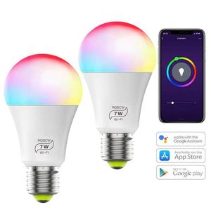 10W LIGHT PLUBS B22 E27 COLL تغيير WIFI LED LED BULB 2700K6500K Dimmable Smart LEDS Light Alexa Home for Party Bar KTV